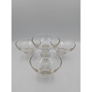 Vintage Glass 4 Arm Epergne Centerpiece Candelabra 4 Insert Bowls